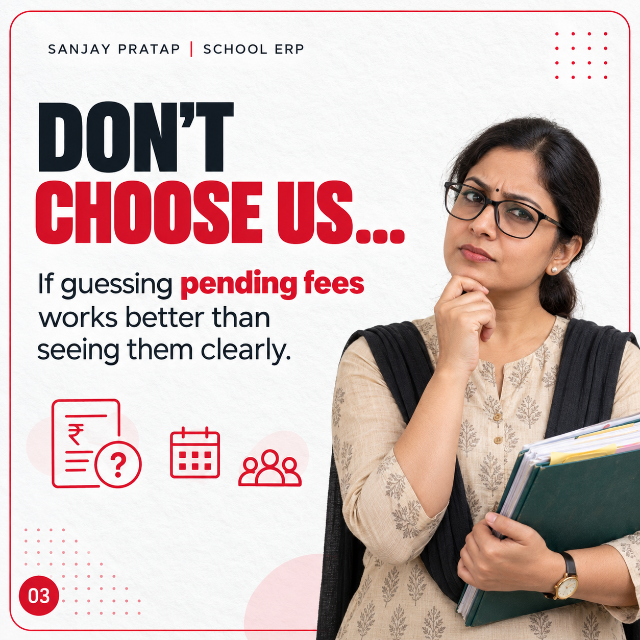 Don’t choose us if guessing pending fees works better than seeing them clearly.